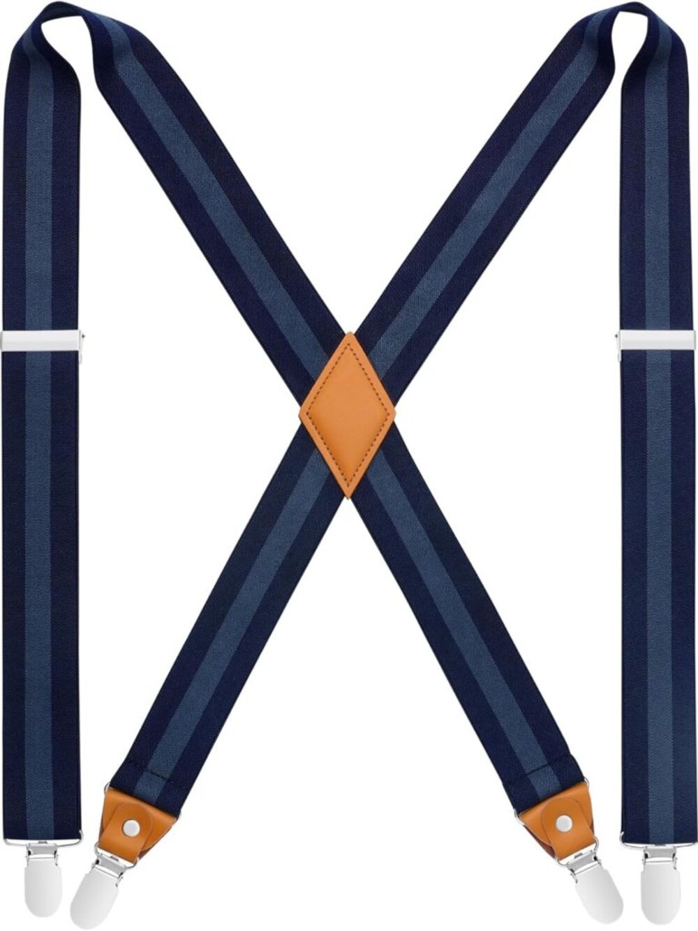 Adjustable X-Back Suspenders for Men | Elastic 1.4" Braces with 4 Strong Clips